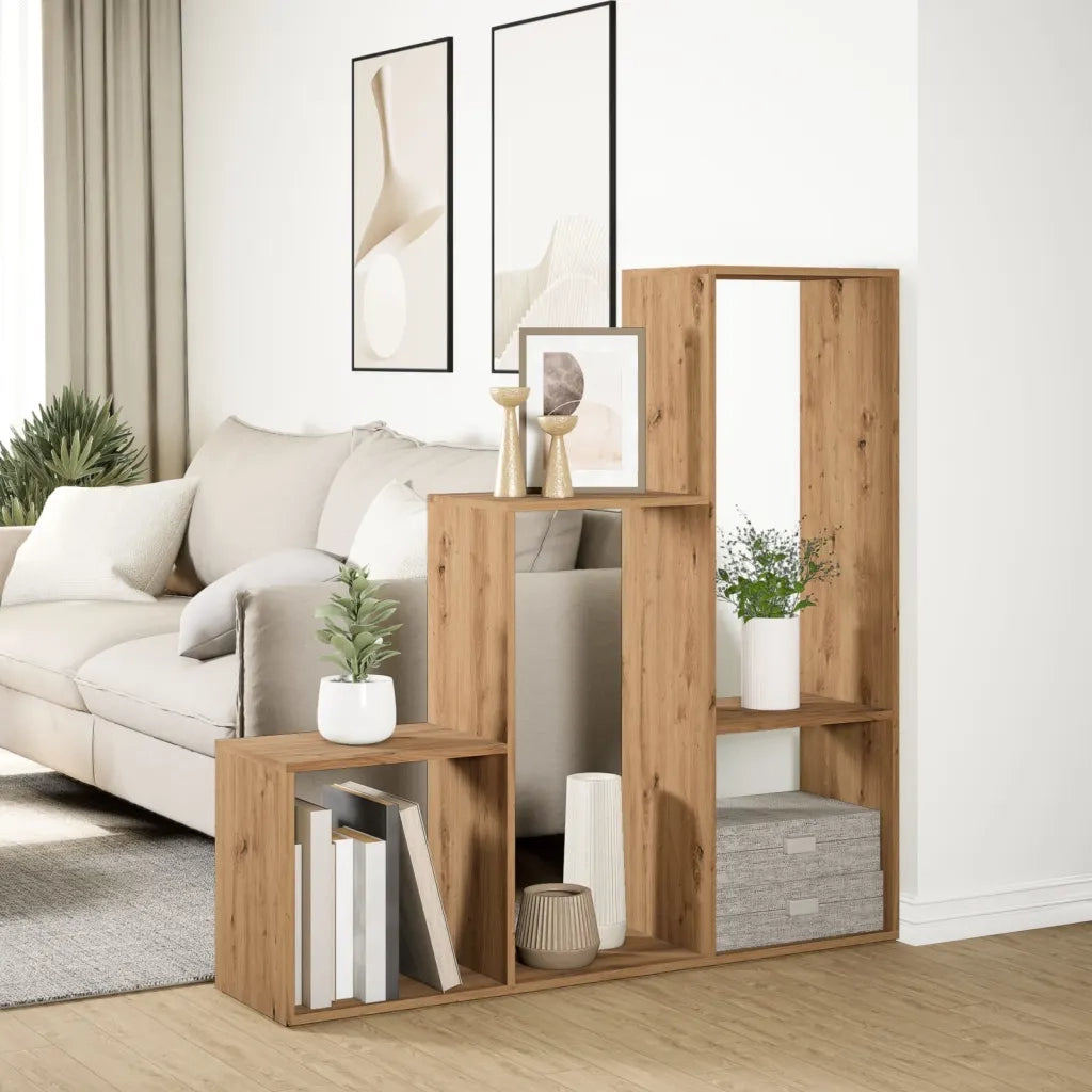 Libreria 3Ripiani Rovere Artigianale 123x29x123cm in Truciolato 857993