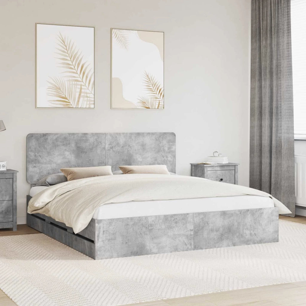 Struttura del letto con cassetto Grigio cemento 180 x 200 cm 3412570