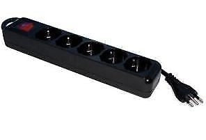 Tecnoware FMP5IIG5B prolunghe e multiple 1,5 m 5 presa(e) AC Nero