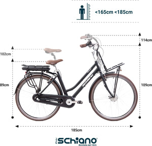 F.LLI SCHIANO E-VILLE 28" E-Bike, Bicicletta Elettrica da CittÃ  con Motore 250W e Batteria 36V 10.4Ah, display LED, n
