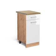 Vicco Mobiletto base per cucina Bianco lucido 40 cm , PL Rovere