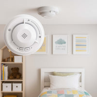 2x Rilevatore di fumo collegabili via radio Batteria da 10 anni e radio frequenza Allarme antincendio fotoelettrico da 85 dB per un'efficace protezione in appartamenti e case