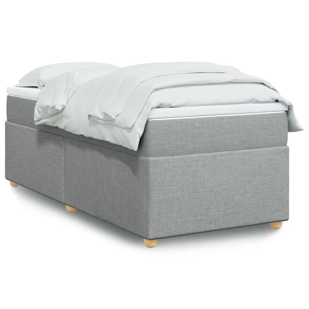Letto singolo | Letto per adulti | Giroletto a Molle con Materasso Grigio Chiaro 80x200 cm Tessuto