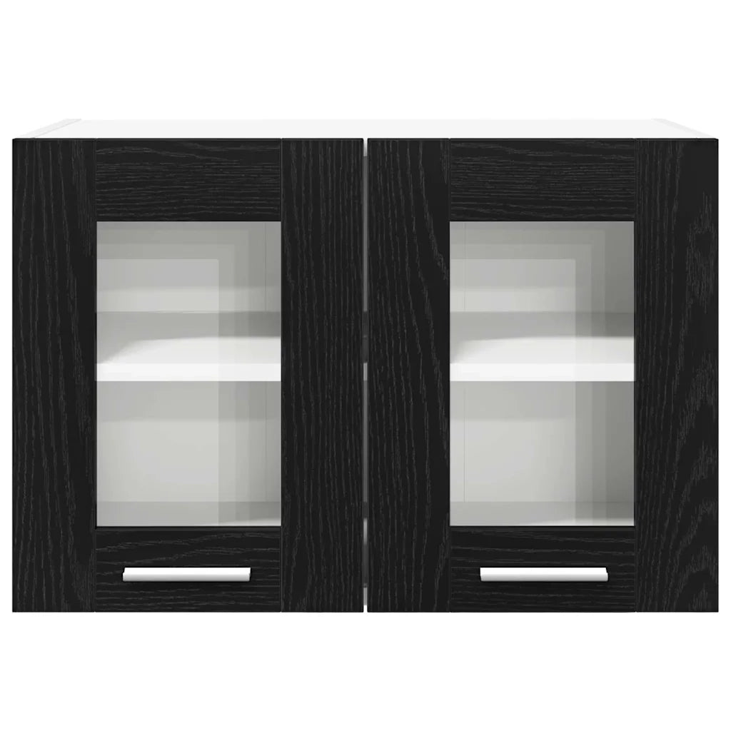 Armadio pensile con porta 2 pcs Rovere Nero 60 x 31 x 40 cm