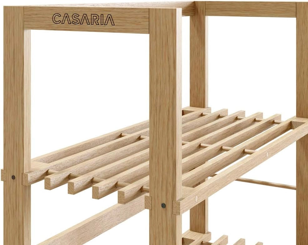 Set 2x Scaffale da bagno in Legno 5 Ripiani Mobiletto Cantina 135,5x58x27cm Libreria Salvaspazio Portaoggetti