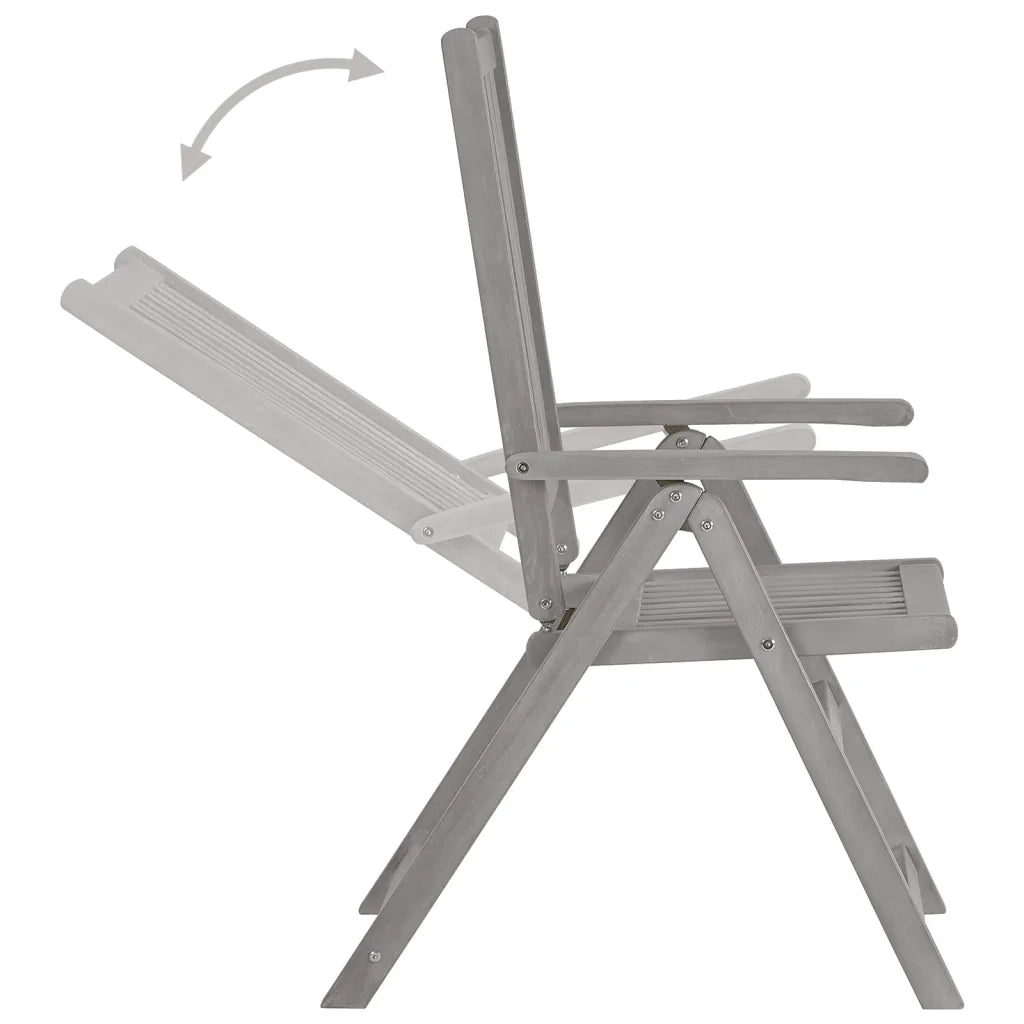 Sedie da Giardino Reclinabili 2pz con Cuscini Massello Acacia 3064699