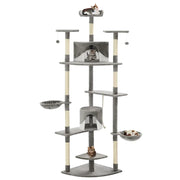 Albero per Gatti e Tiragraffi in Sisal 203 cm Grigio e Bianco 170529