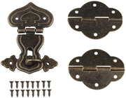 Scatola Decorativa a Retro Stile - Chiusura a Cerniera 63x48mm - Scharniere 45x33mm - Sostanza Duratura - Decorazione a Lame - Inclusi Viti - Scatola Decorativa