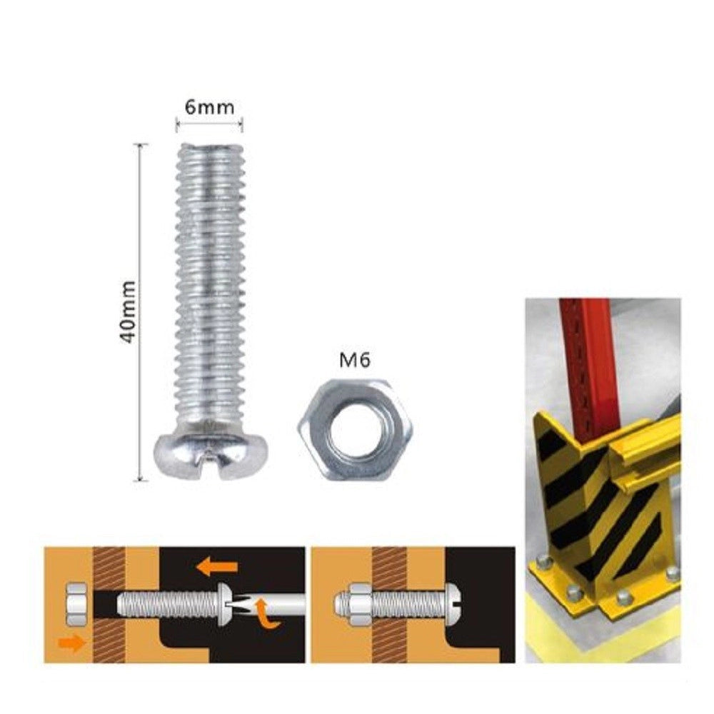 Trade Shop - Set 6pz Viti Vite Testa A Croce Tonda 6 X 40mm Con Dadi Dado Esagonale M6 90979 -