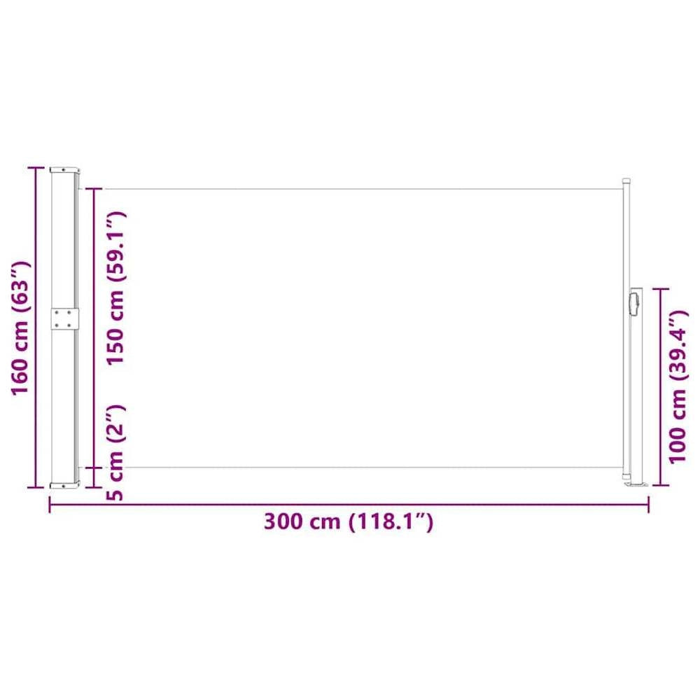 Side Awning 160x300 Cm Cream White