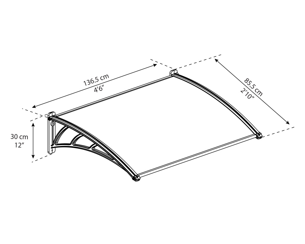 Pensilina Da Esterno  137X86X30 cm  Trasparente Canopia Neo