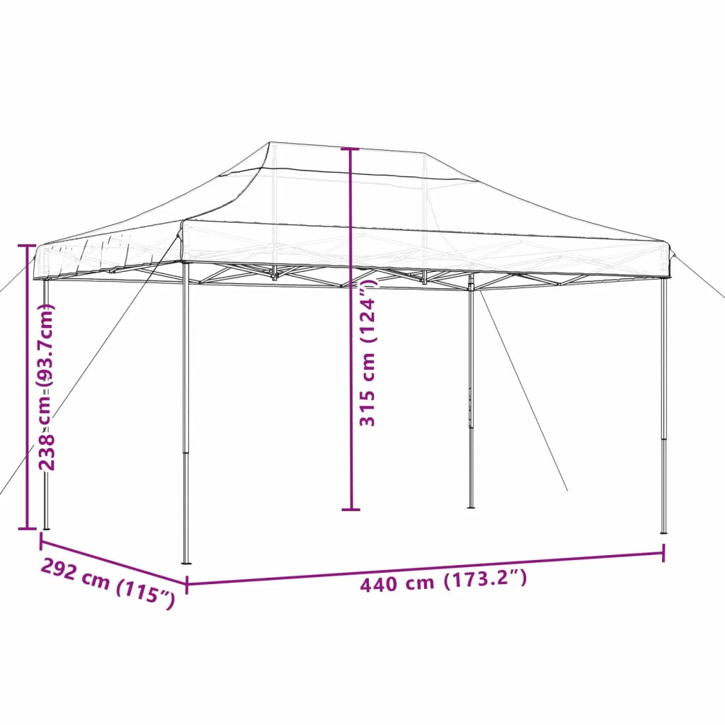 Tenda da Festa Pieghevole Pop-Up Beige 440x292x315 cm 4004959