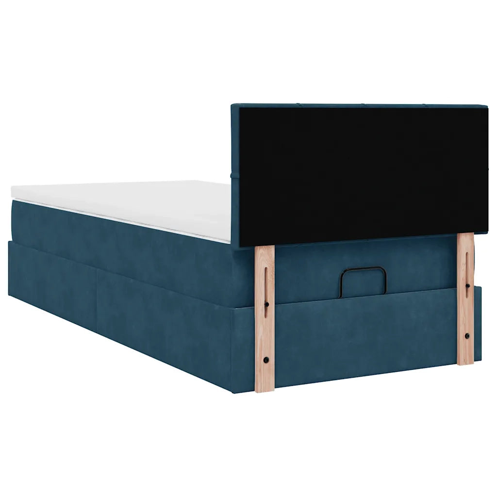 Struttura Letto Pouf con Materasso 100x200 cm Velluto