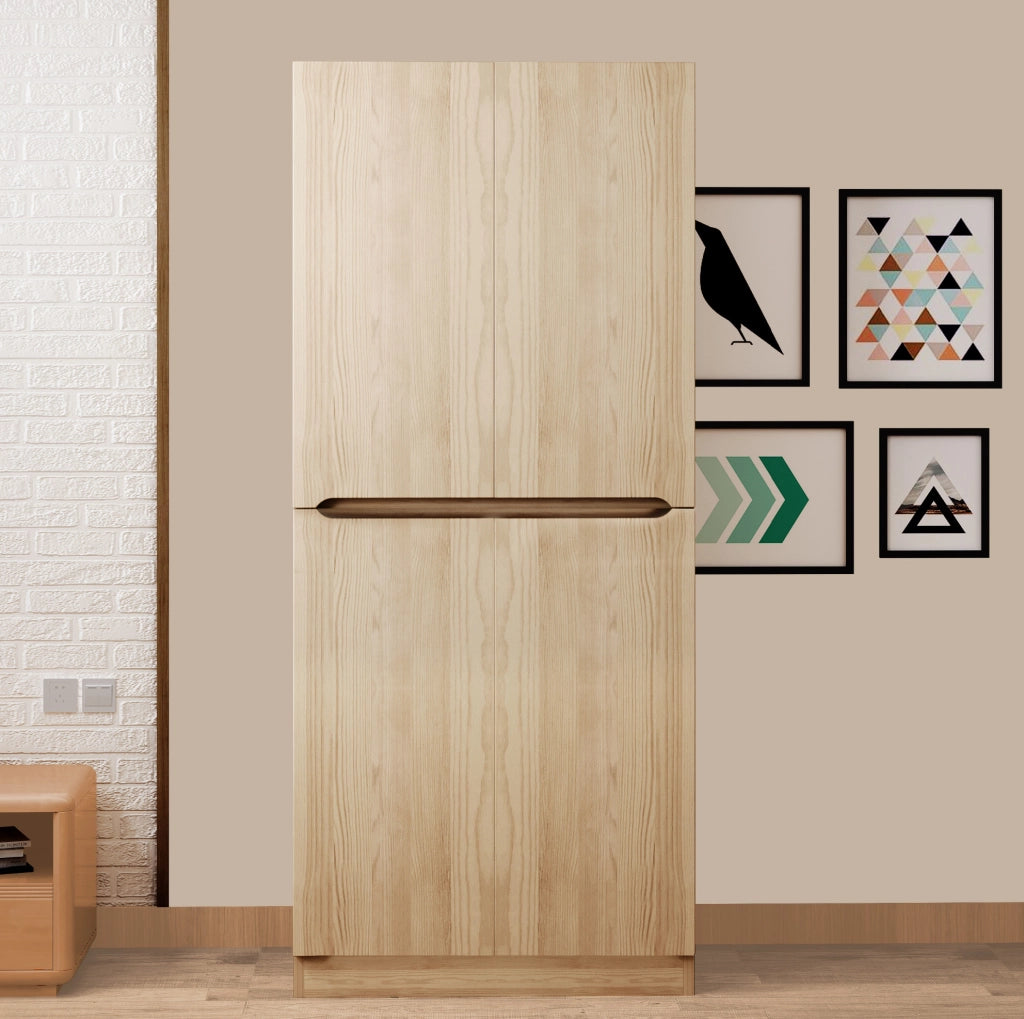 Armadio a doppia anta 70 x 40 x 170 cm in legno colore naturale