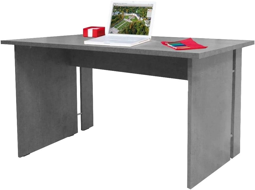 My Brand Scrivania Computer Cemento 120x78,2x75 cm per Studio Ufficio