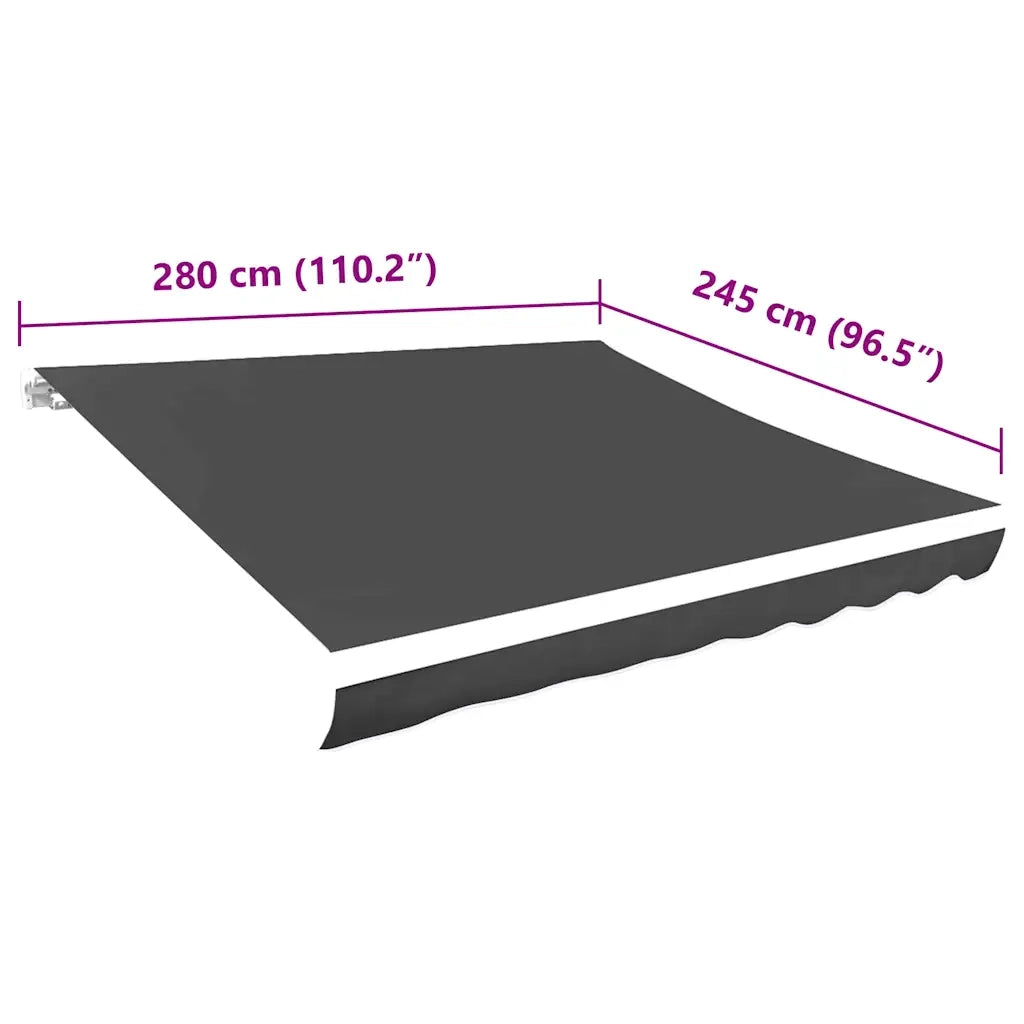 Tendone Parasole in Tela Antracite 300x250 cm