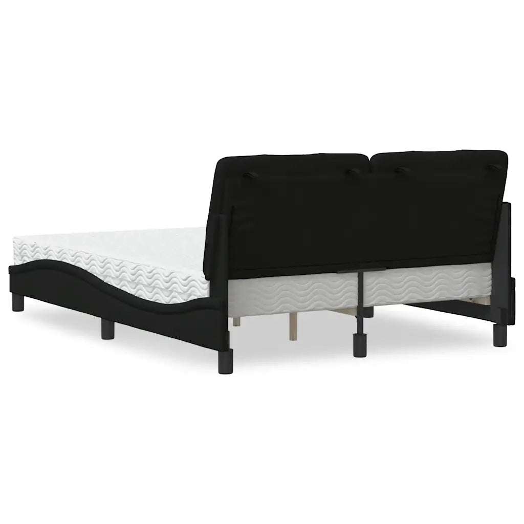 Letto con Materasso Nero 140x200 cm in Tessuto 3310743