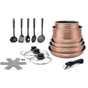 Batteria da cucina 20 pezzi Arthur Martin - alluminio - manico rimovibile - tutte le luci inclusa l'induzione