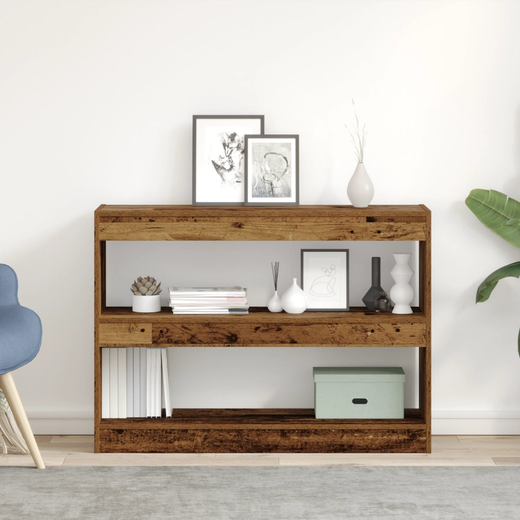 Libreria/Divisoria in Legno Vintage, 100x30x72 cm, Realizzata in Legno Compresso