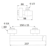 Rubinetto Miscelatore Monocomando Doccia Esterno in Ottone Mariani Polar Cromato