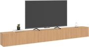 Mobile TV sospeso JULIETTE 270 cm con 3 doghe in legno color rovere