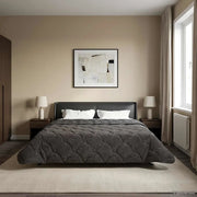 Duvet Estivo Antracite 200 x 240 cm Microfibra e Fleece Teddy