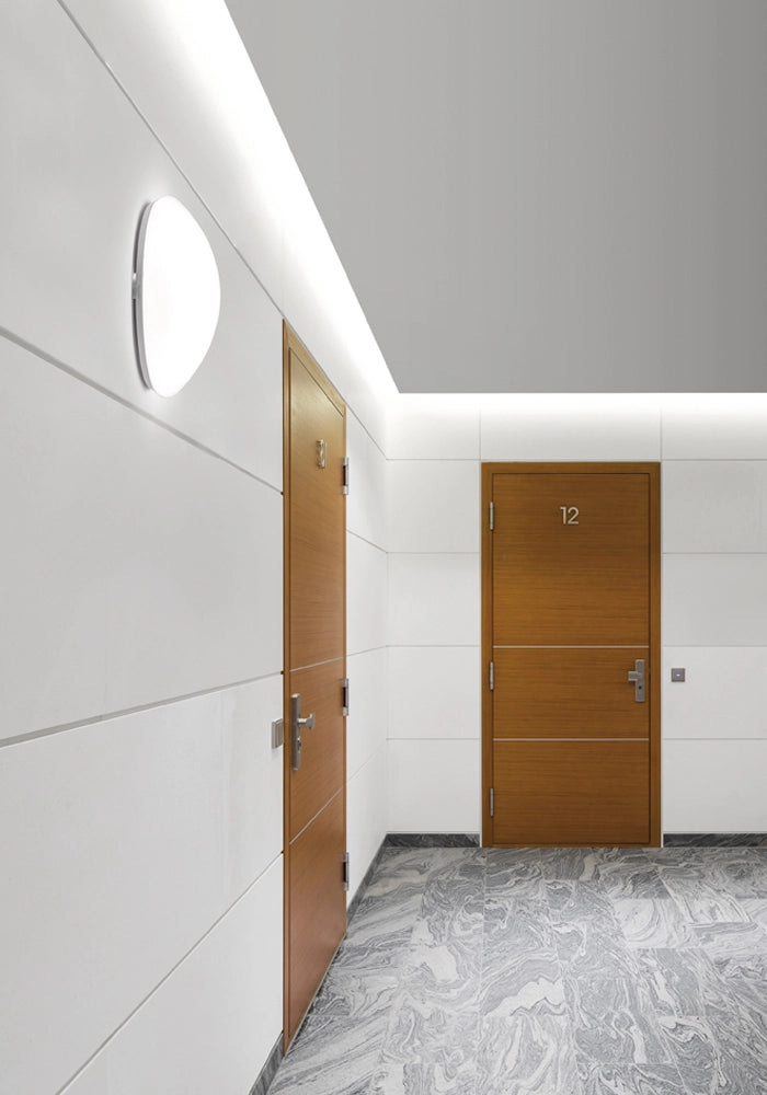 Applique LED POINT 27W IP44 3000K CRI90 IK03 Sensore CAM - Plafoniera tonda per installazione parete o soffitto - Rossini Group
