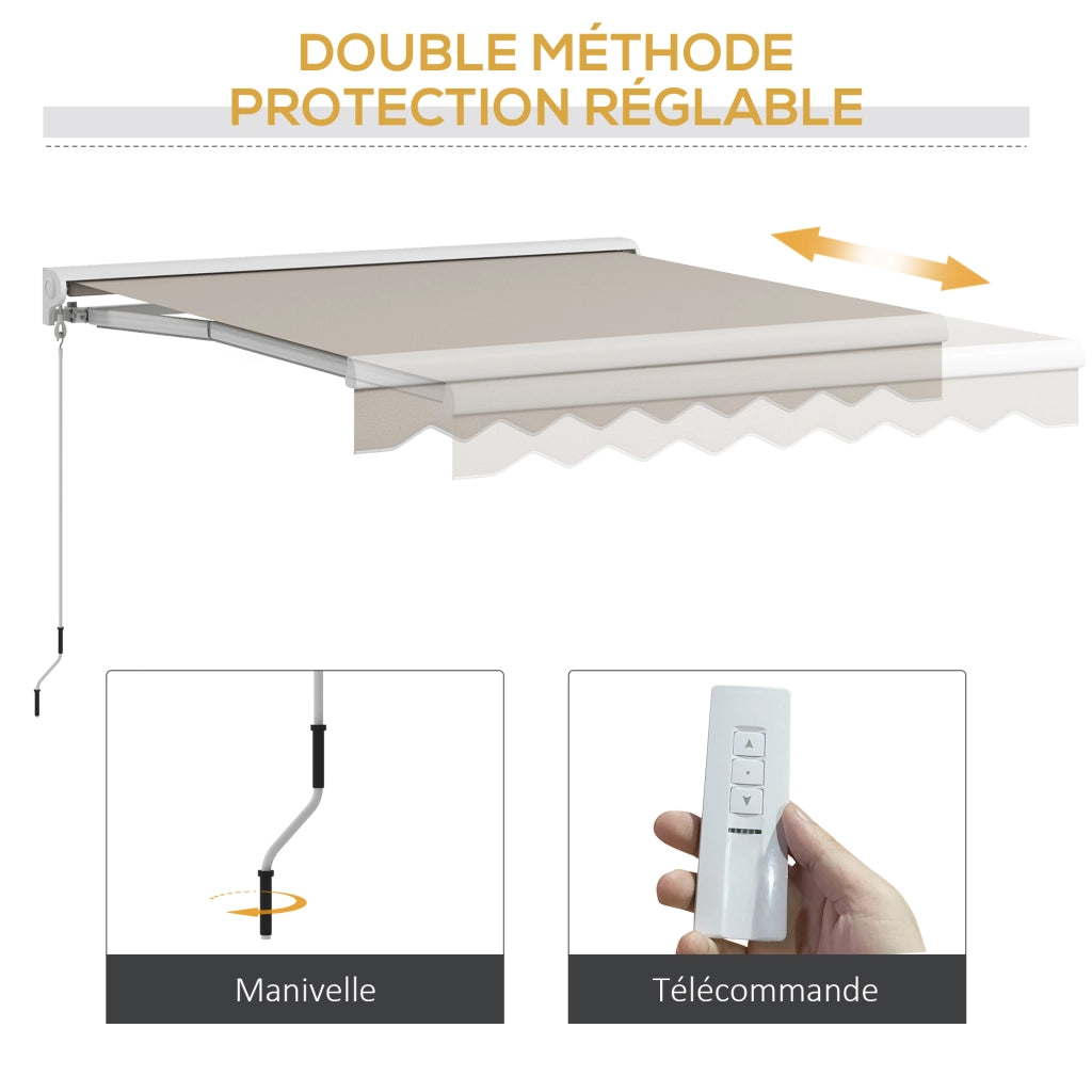 Tendone da Esterno Retrattile Elettrico e Manuale ¨C zephmum ¨C 250x200 cm Colore Crema