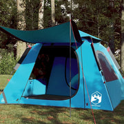 Tenda a Cupola da Campeggio 4 Persone-Tenda per Escursionismo Blu a Rilascio Rapido 666430