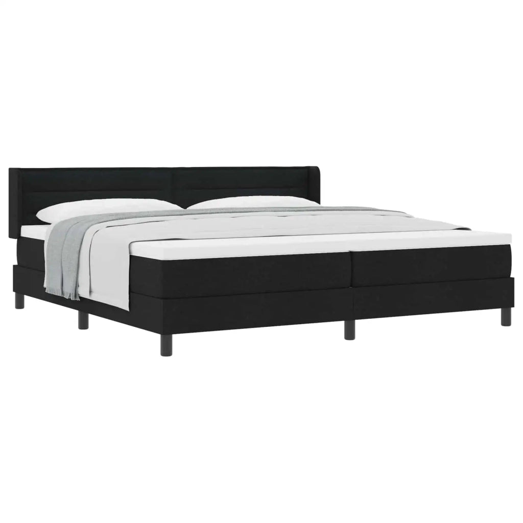 Letto a molle con testiera Nero 200 x 200 cm Tessuto 3341064