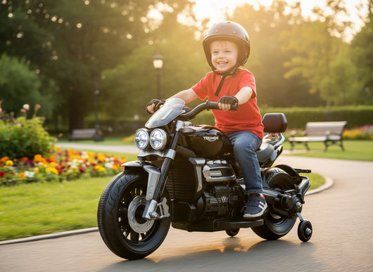 Moto Elettrica per Bambini Licenza Ufficiale Triumph 12V 4,5Ah Nero