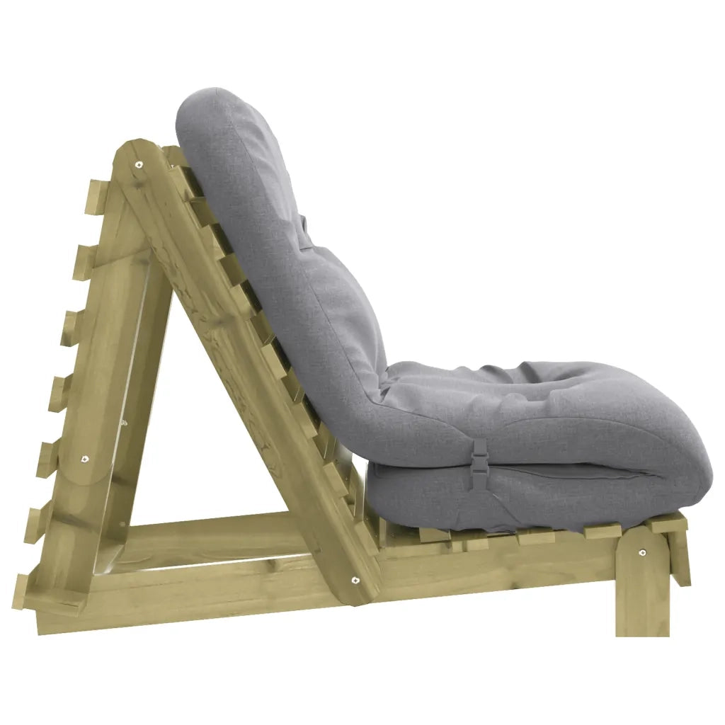 Divano Letto Futon con Materasso 70x206x11cm Pino Impregnato 846755