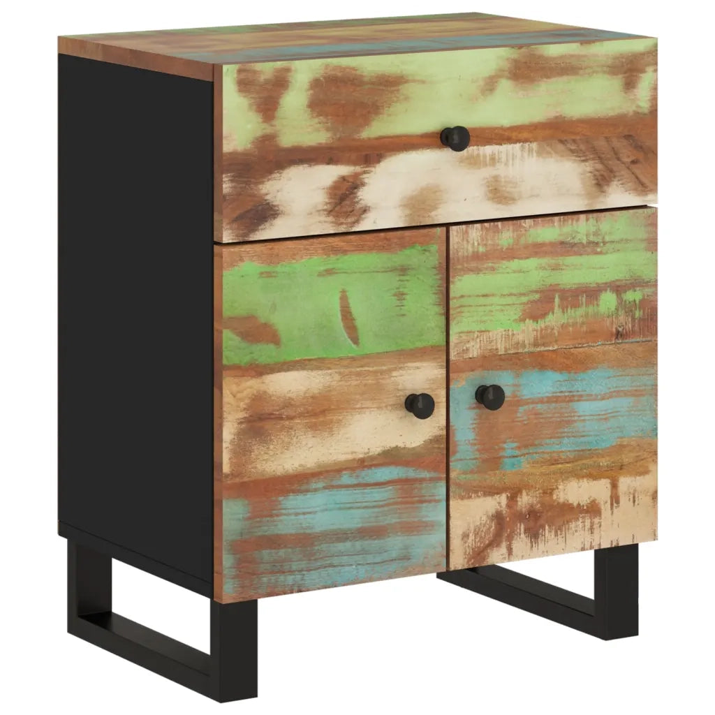 Comodino 50x33x60cm Legno Massello Recupero e Legno Multistrato 350670