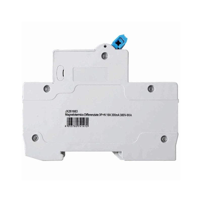 Interruttore Magnetotermico Differenziale 3P+N 16A 6KA 300mA 380V Occupa 4 Moduli DIN
