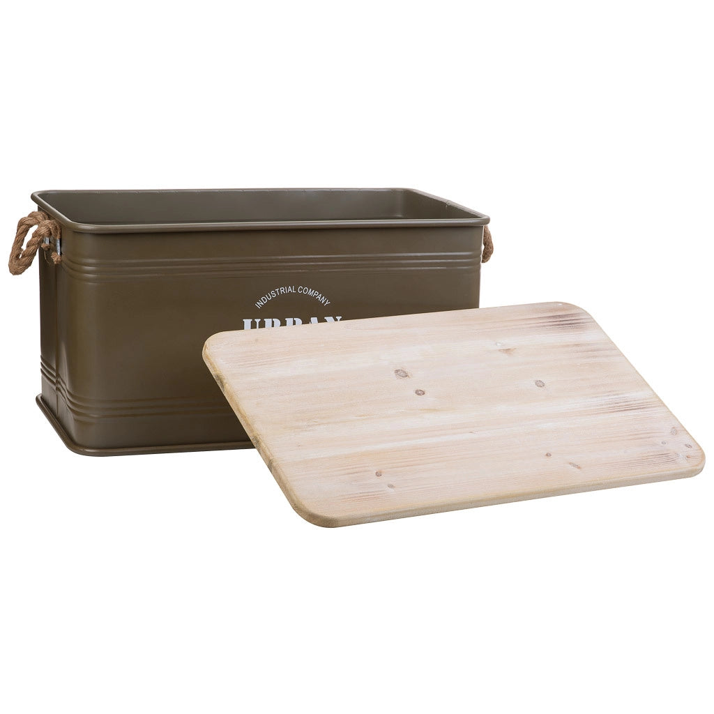 Baule in metallo verde 60x38x33h cm