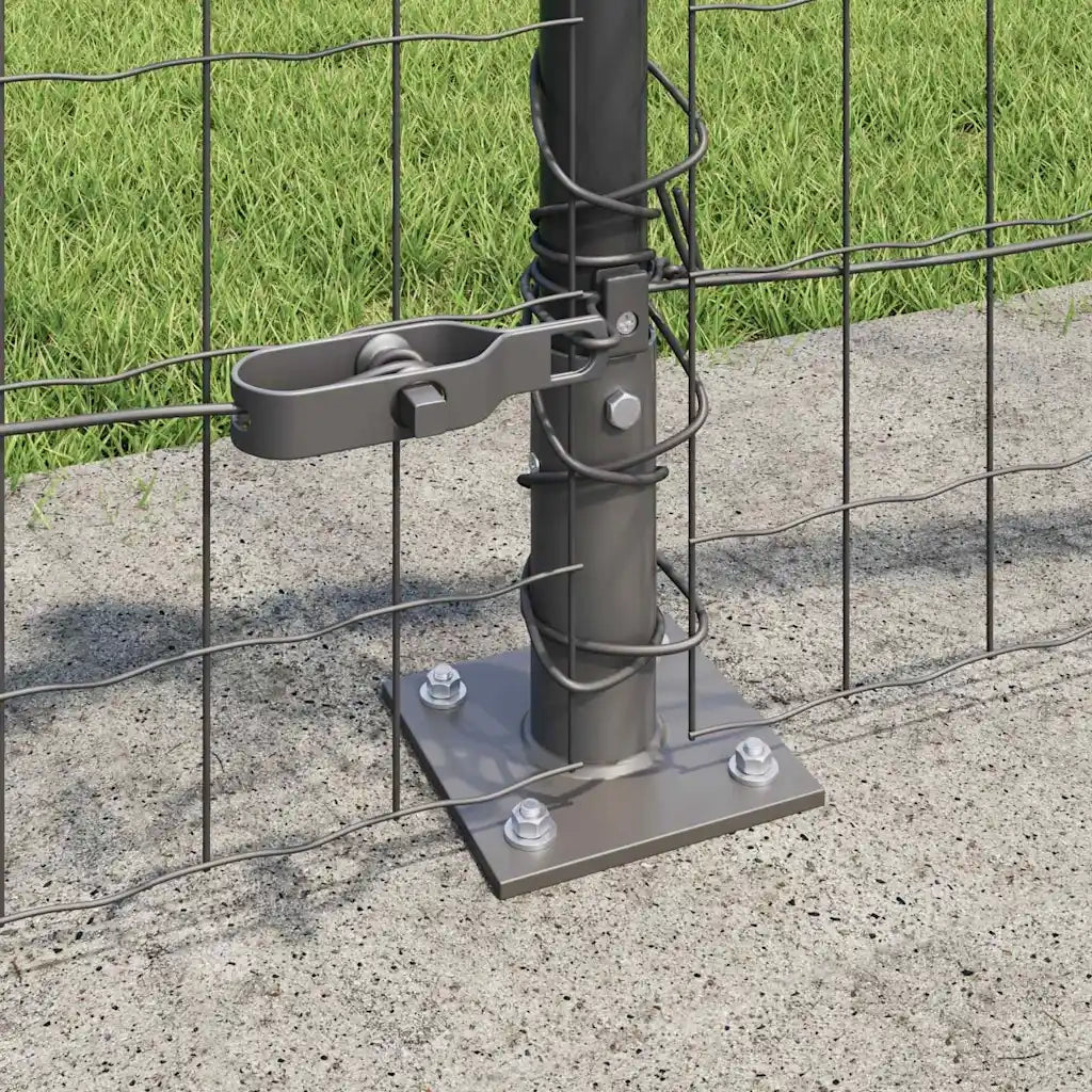 Recinzione con Posto Grigio 0,4 x 50 m Acciaio e PVC