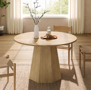 Tavolo da pranzo rotondo Ø120 cm effetto rovere