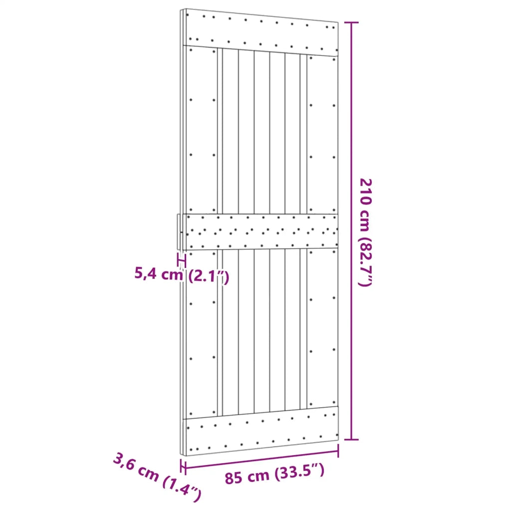 Porta NARVIK Naturale 85 x 210 cm Legno di pino solido