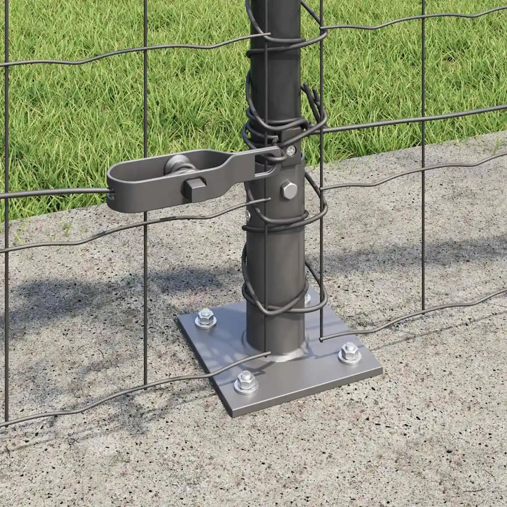 Recinzione da Giardino | Recinzione con Posto Grigio 0,6 x 25 m Acciaio e PVC