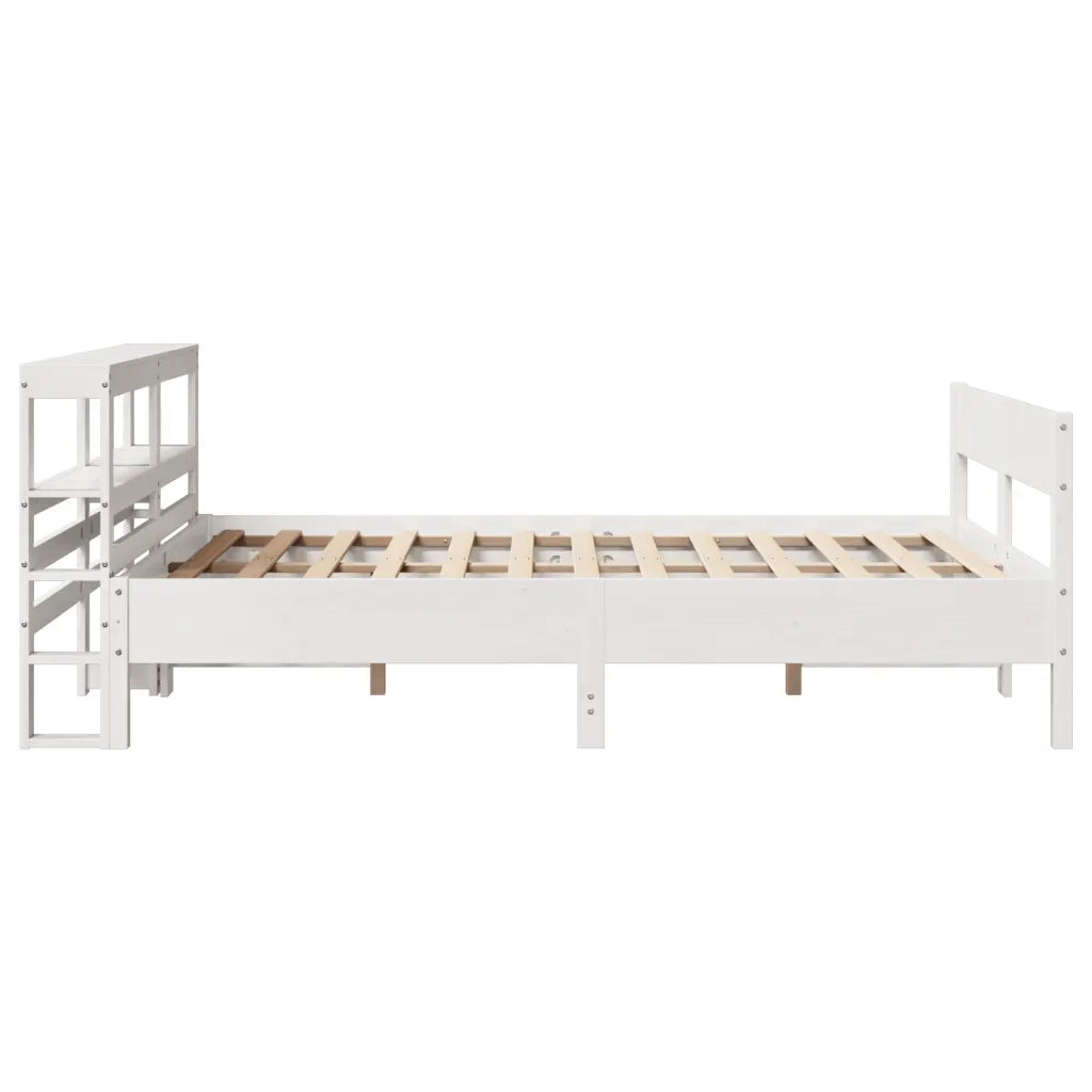 Letto senza Materasso Bianco 140x190 cm Legno Massello di Pino