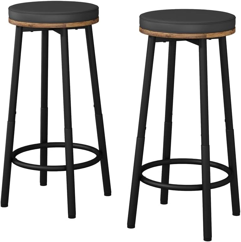 Set di 2 sgabelli da bar Edmonton, Rovere rustico, 31.5 x 64 cm 2 parti, regolabile in altezza con poggiapiedi per posizioni di seduta flessibili