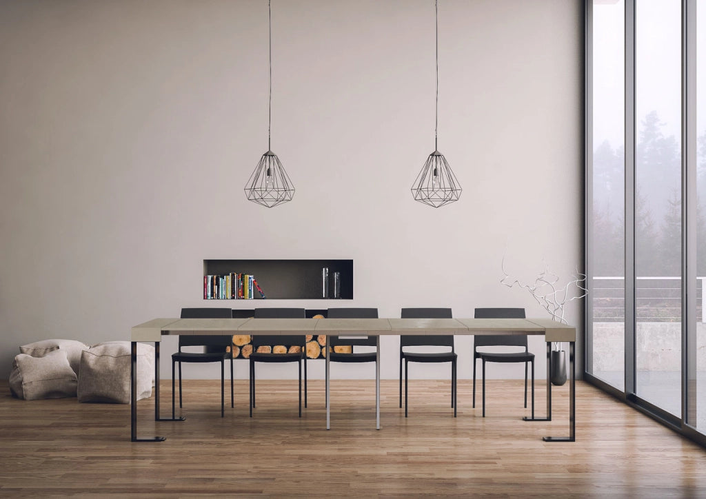 Consolle allungabile 90x40/300 cm Tekno Cashmere telaio Antracite