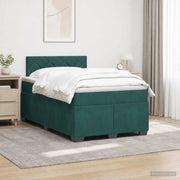 Letto con Box Spring, Materasso e LED Verde Scuro 120 x 200 cm 3452165