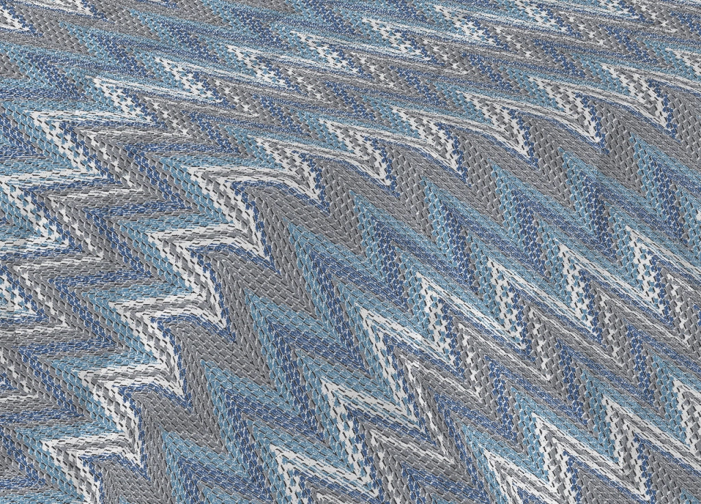 Trapuntino Piumino Estivo Pensieri Delicati Disegno Spinato Zig Zag - Singolo - Azzurro