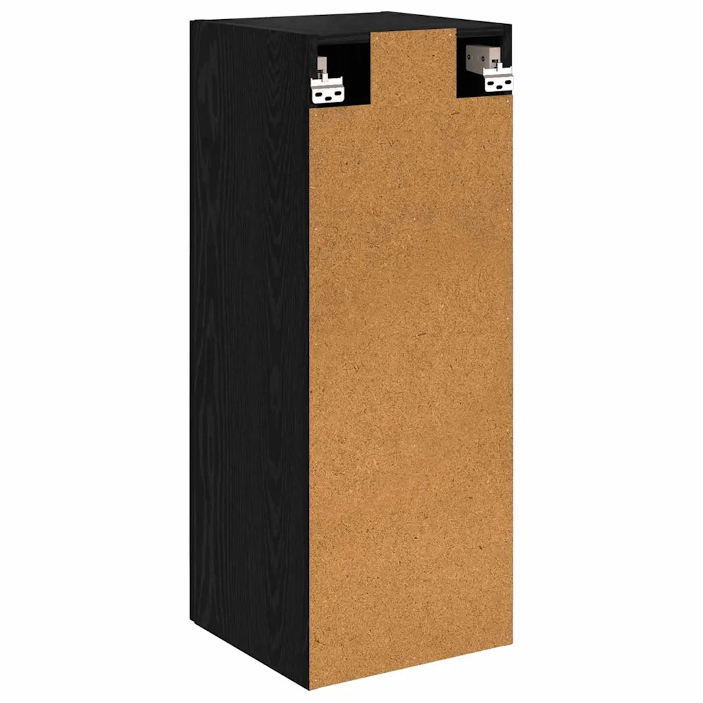 Pensile | Mobile a Parete Rovere Nero 34,5 x 34 x 90 cm Legno multistrato