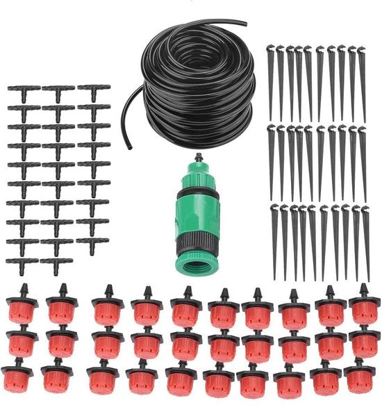 Sistema di irrigazione DIY - kit di micro-irrigazione per giardino - sistema di irrigazione automatico - tubo di gomma per piante - 25 m.
