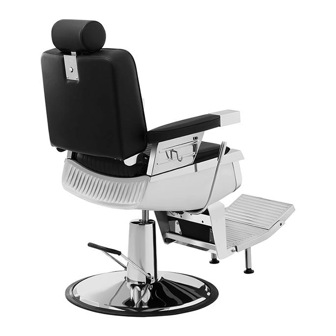 Poltrona parrucchiere altezza regolabile struttura in metallo nero 14_0001622