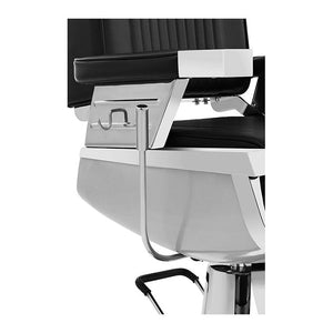 Poltrona parrucchiere altezza regolabile struttura in metallo nero 14_0001622