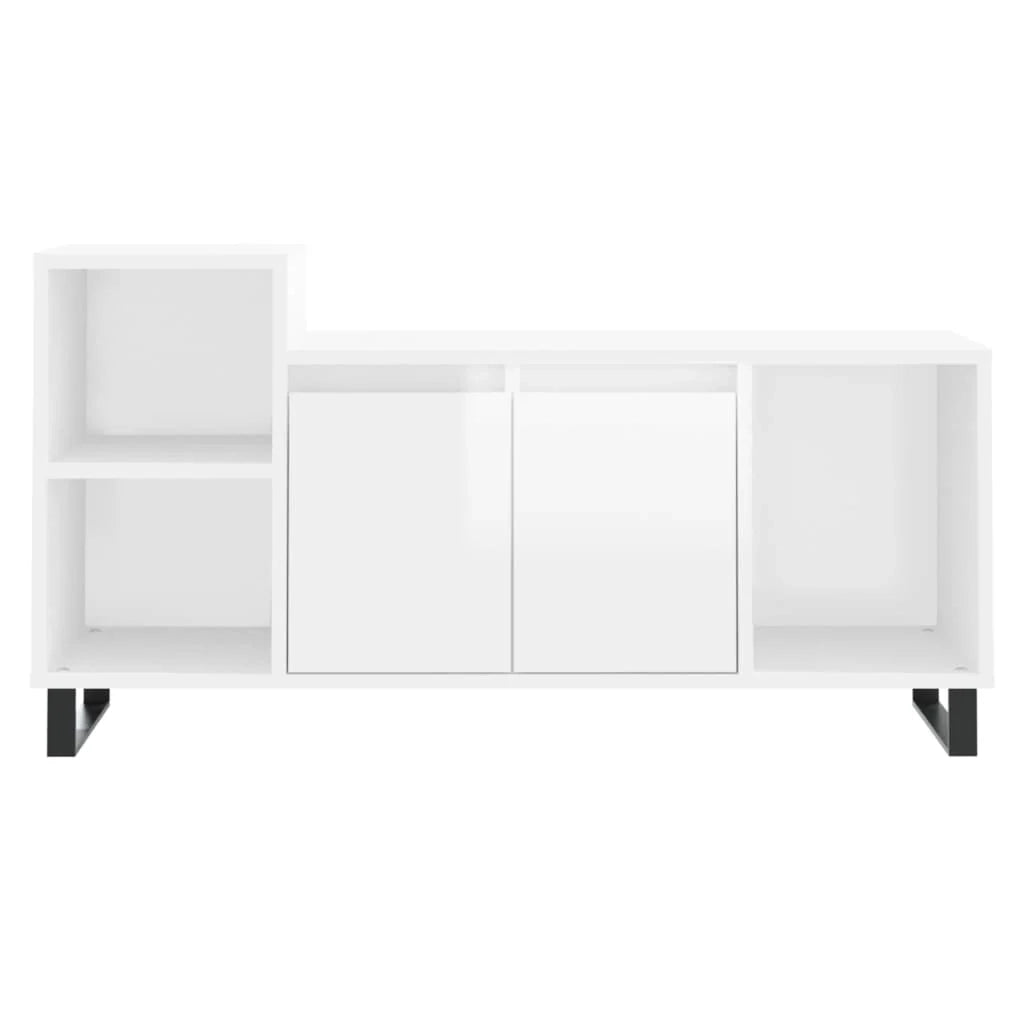 Mobile TV multimediale mensola TV credenza TV sala da pranzo soggiorno camera da letto finitura lucida 100 x 35 x 55 cm legno ingegnerizzato bianco 02_0026982