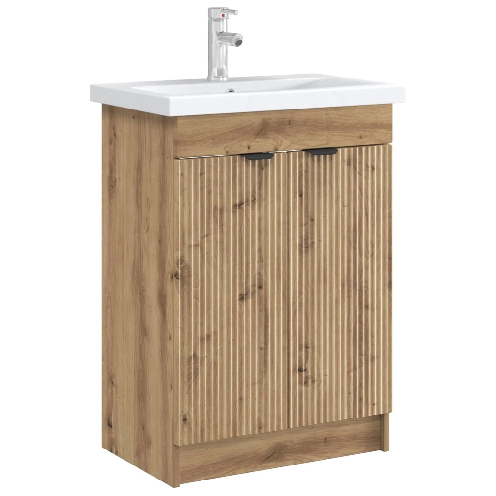 Mobiletto da bagno sotto il lavello Rovere Artigianale 890103